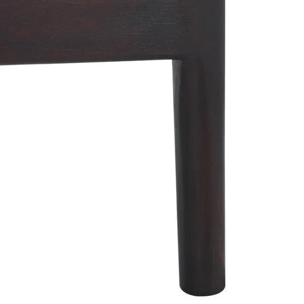 Gianni Rattan Counter Stool in Brown with Wooden Legs - The Mayfair Hall