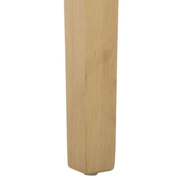 Amabi Bar Stool in Natural with Cream Upholstery and Nail Head Trim