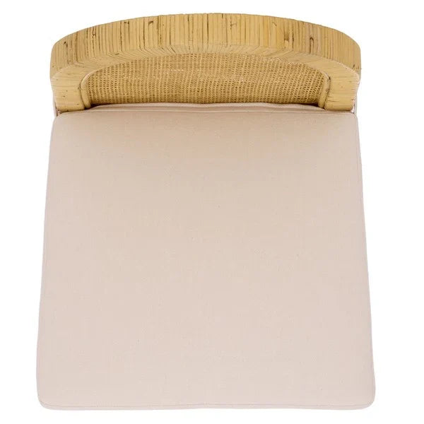 Tojo Cane Round Back Bar Stool in Natural and White