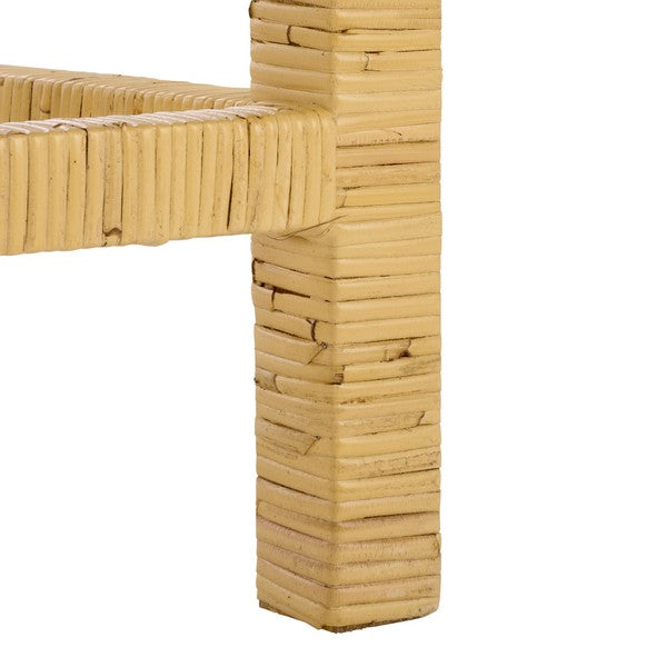 Tojo Cane Roundback Counter Stool in Natural and White