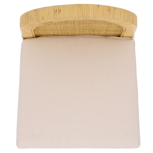 Tojo Cane Roundback Counter Stool in Natural and White