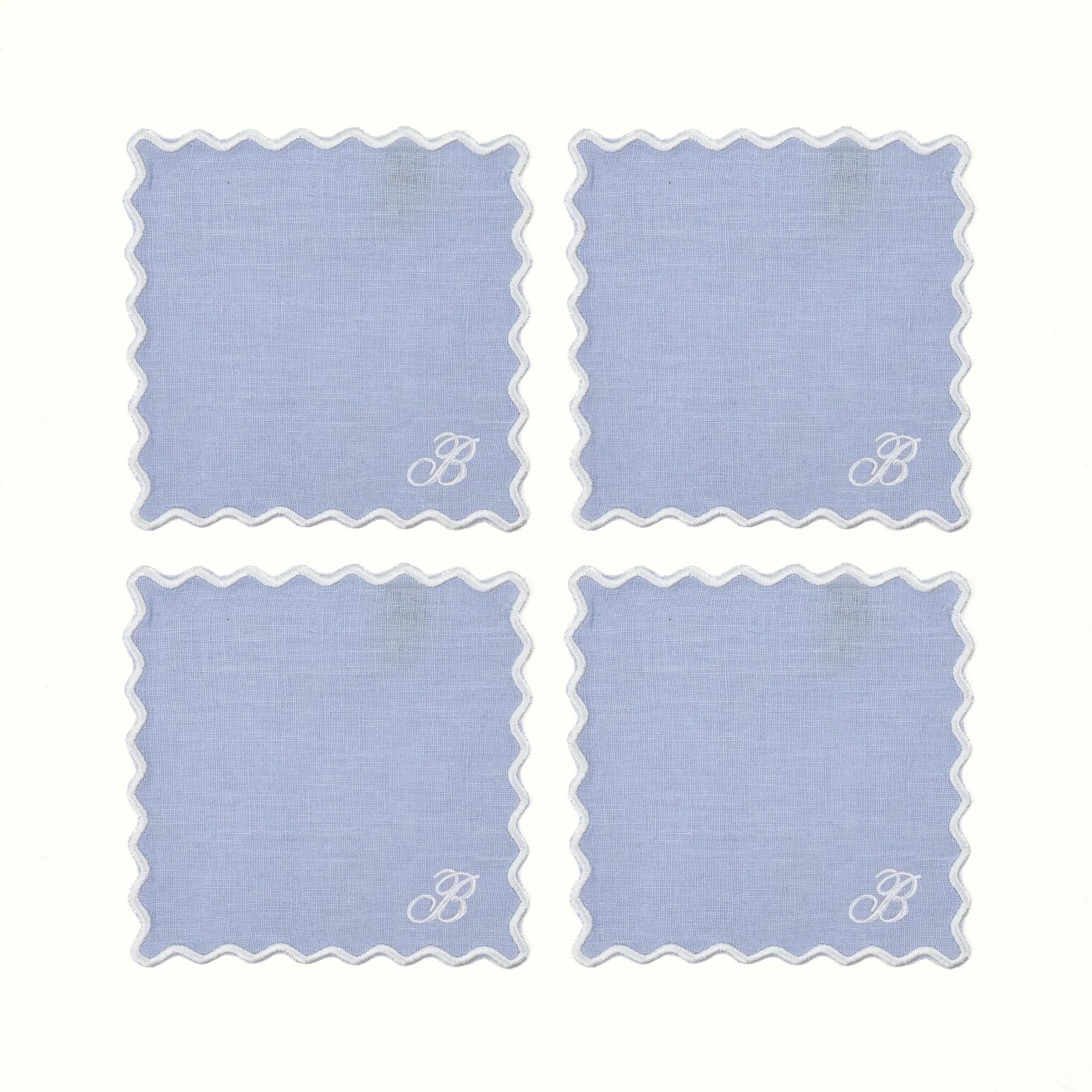 The Vivienne Square Cocktail Napkins - Powder Blue - The Mayfair Hall