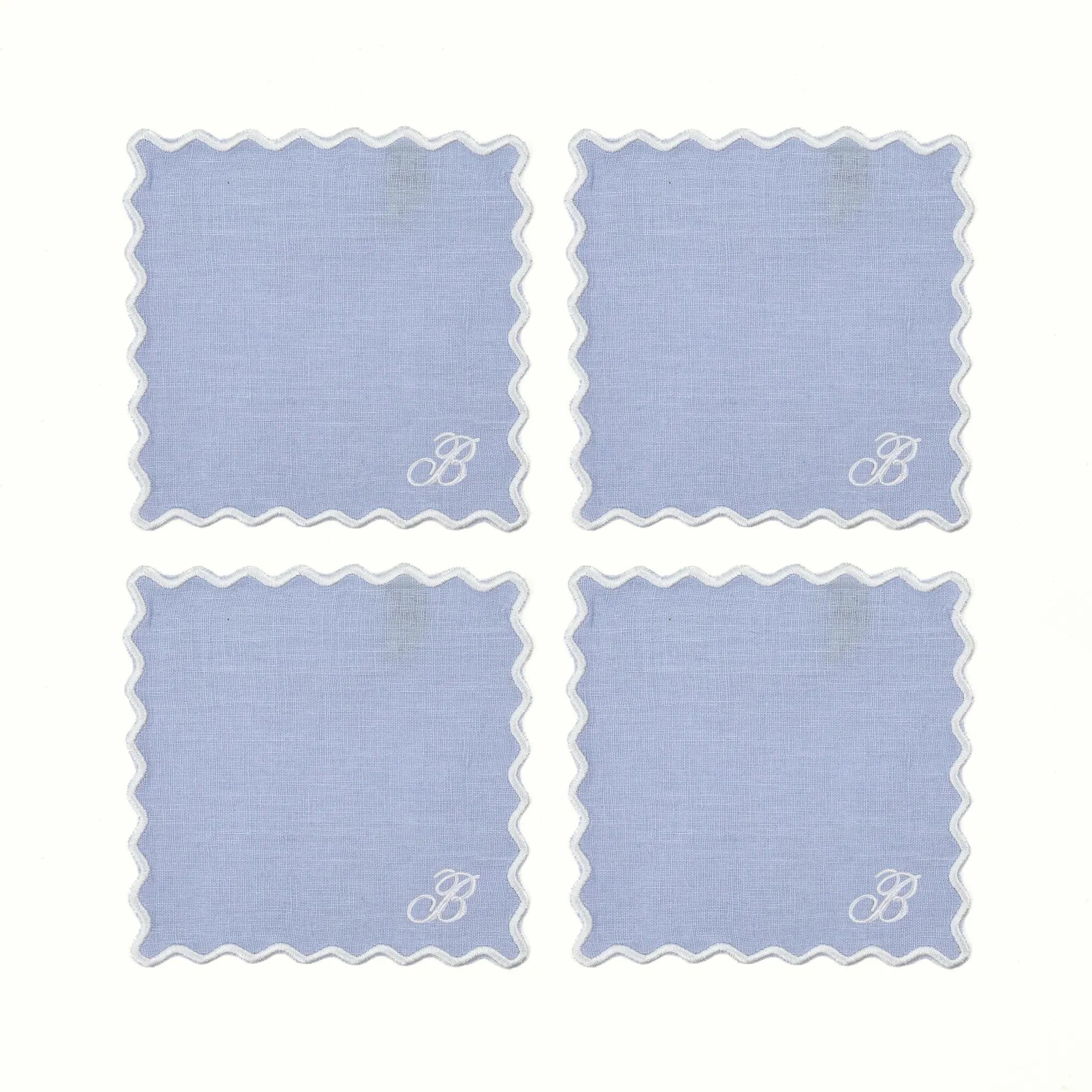 The Vivienne Square Cocktail Napkins - Powder Blue - The Mayfair Hall