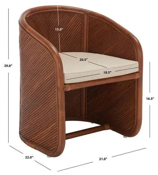 Barnette Rattan Accent Chair in Amber - The Mayfair Hall