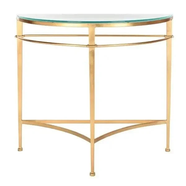 Baur Glass Console Table in Antique Gold - The Mayfair Hall