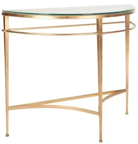 Baur Glass Console Table in Antique Gold - The Mayfair Hall