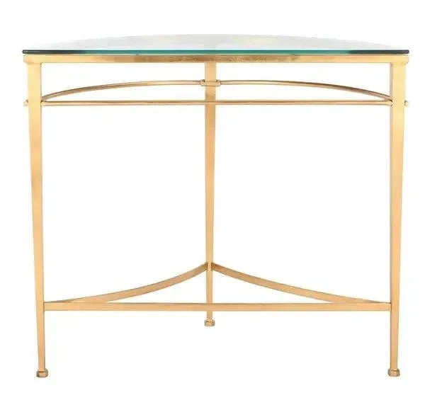 Baur Glass Console Table in Antique Gold - The Mayfair Hall