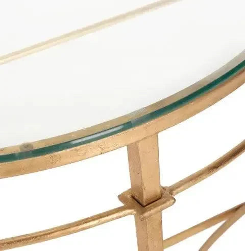Baur Glass Console Table in Antique Gold - The Mayfair Hall