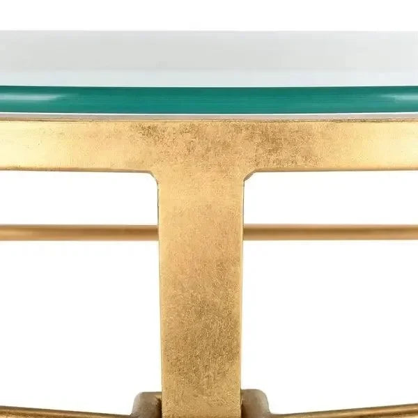 Baur Glass Console Table in Antique Gold - The Mayfair Hall