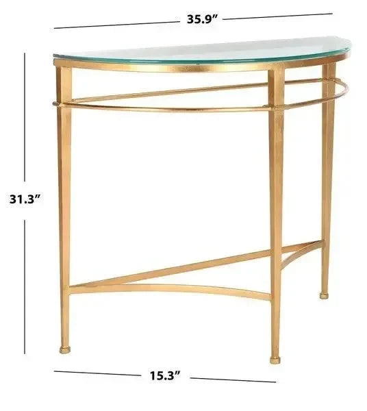 Baur Glass Console Table in Antique Gold - The Mayfair Hall