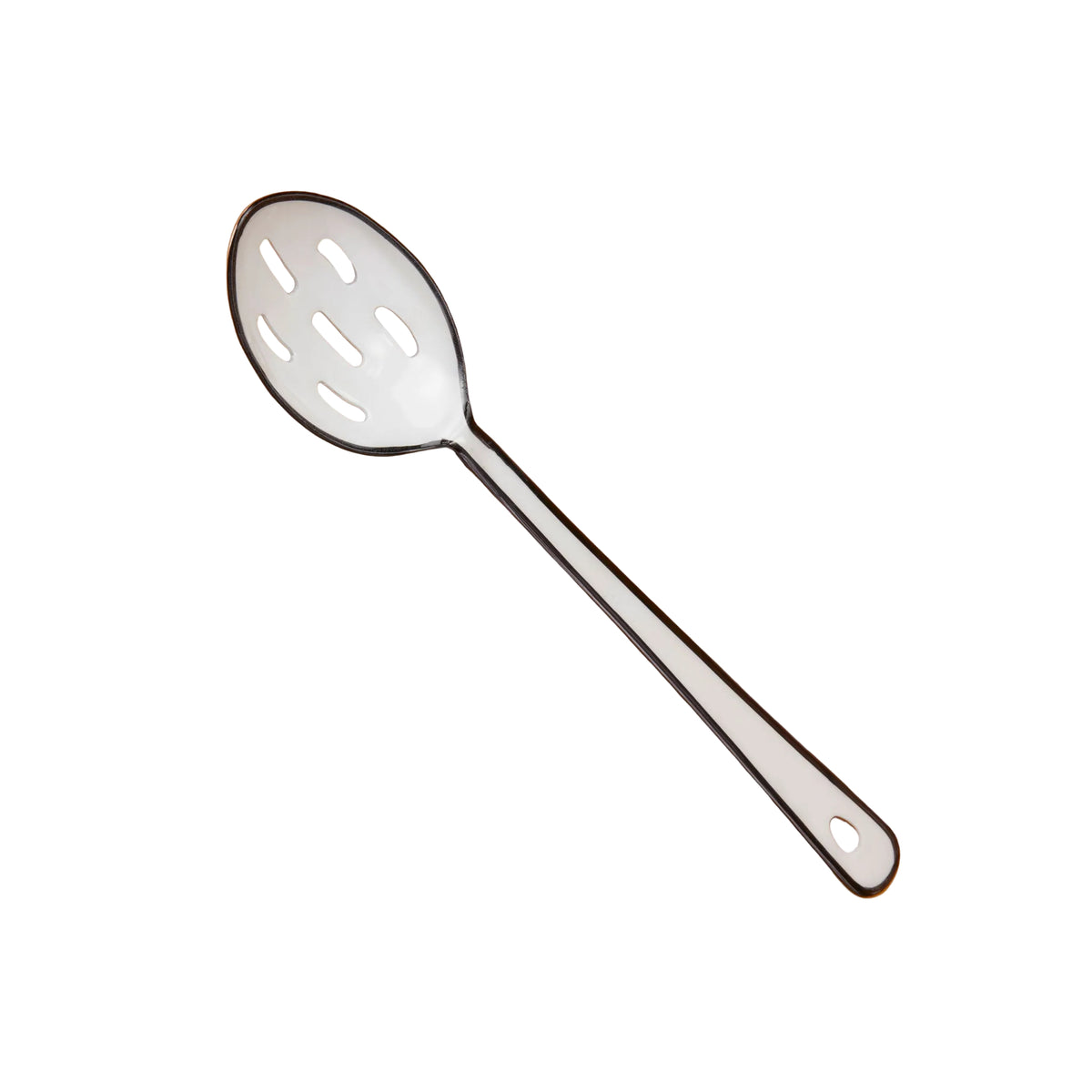 Harlow White Enamel Stainless Steel Slotted Spoon