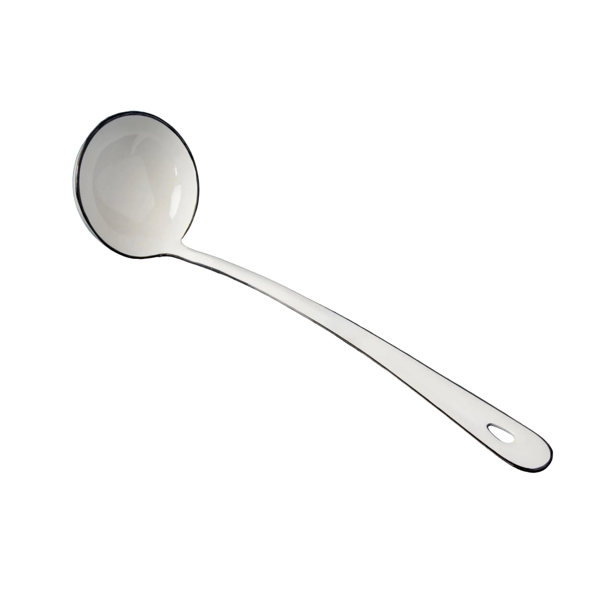 Harlow White Enamel Stainless Steel Ladle