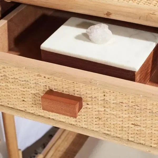 Bea Rattan Nightstand in Natural - The Mayfair Hall