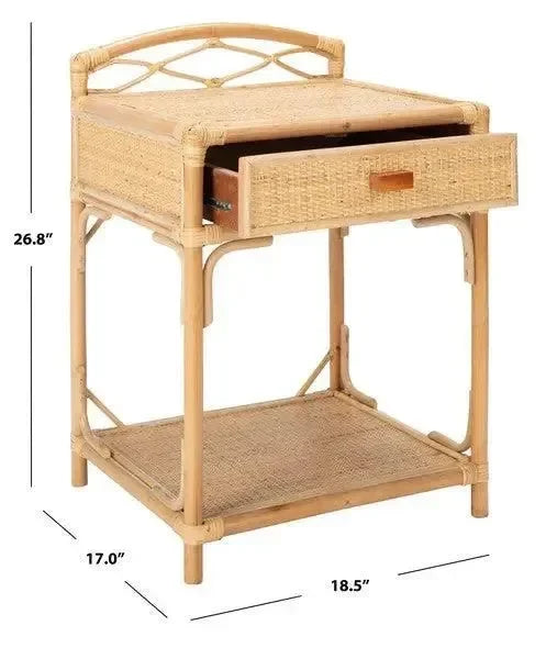 Bea Rattan Nightstand in Natural - The Mayfair Hall