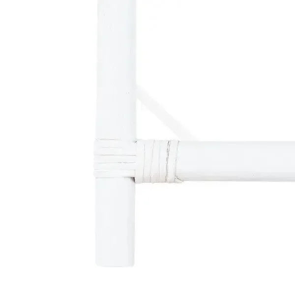 Bea Rattan Nightstand in White and Natural - The Mayfair Hall