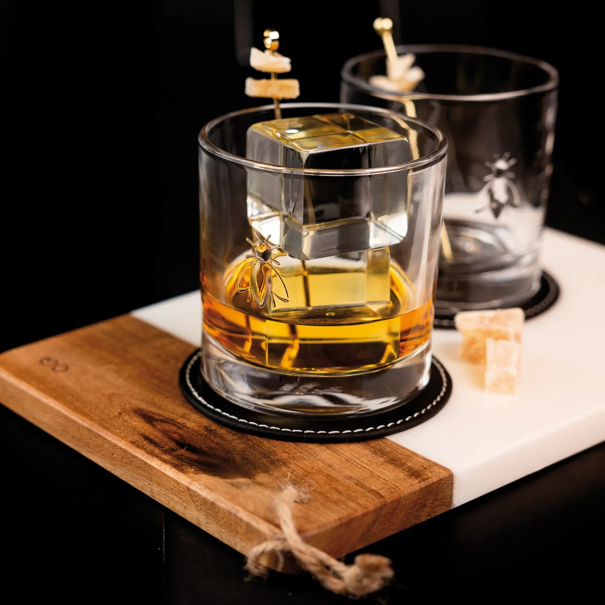 Bee Whiskey Glasses - Set of 4 - The Mayfair Hall