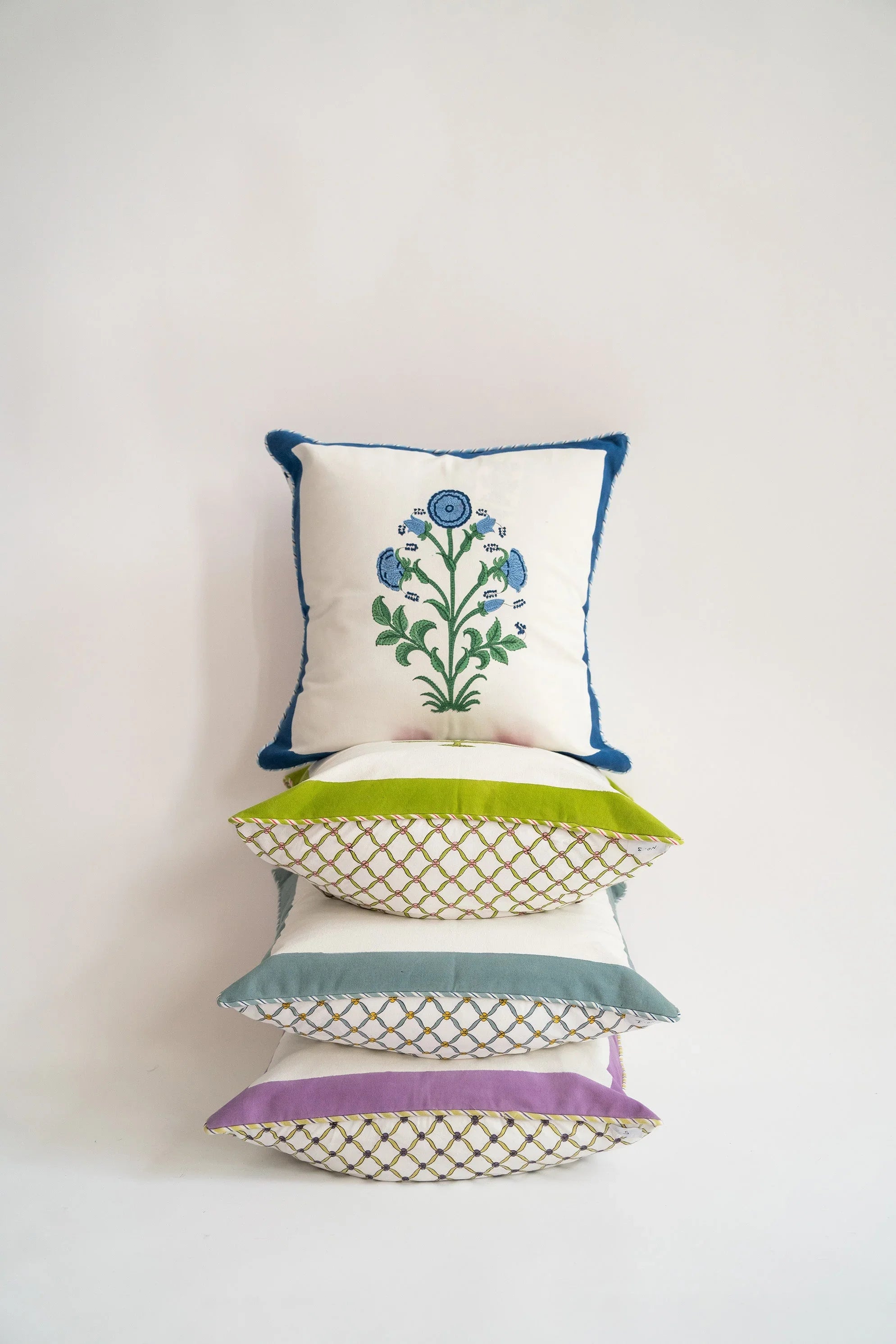 Cobalt Botanical Study Pillow - The Mayfair Hall