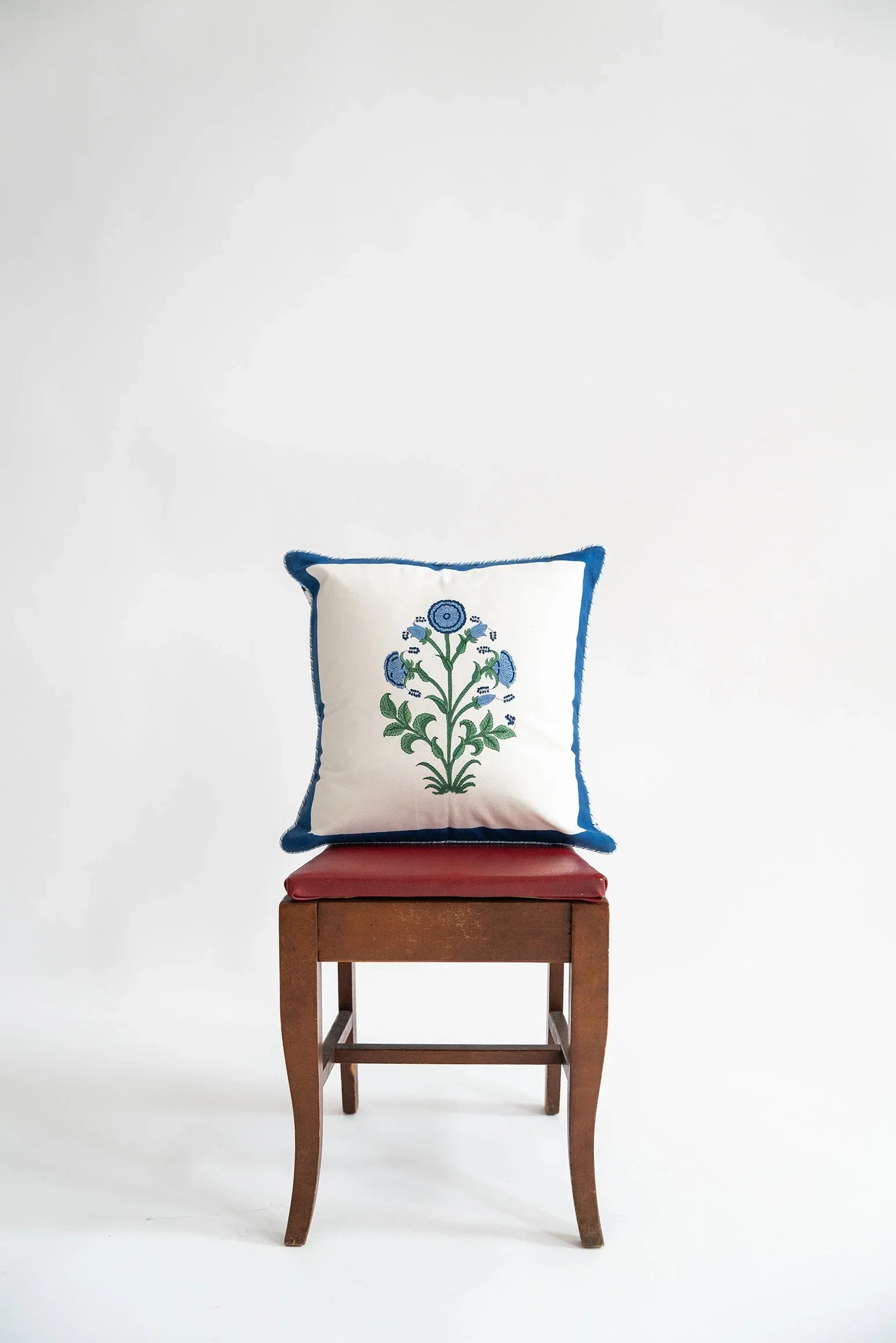Cobalt Botanical Study Pillow - The Mayfair Hall