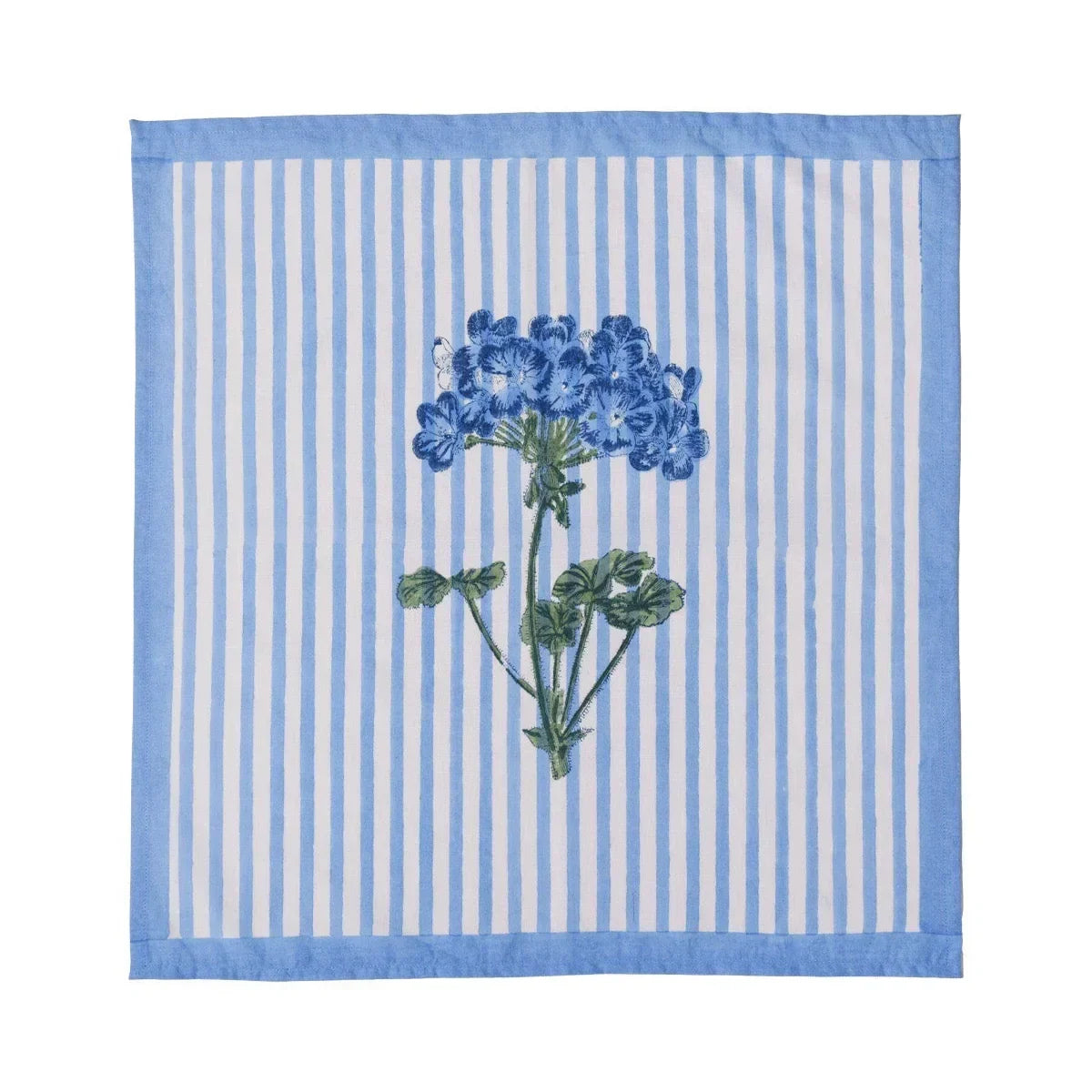 Blue Hydrangea Blockprint Napkins, Set of 4 - The Mayfair Hall