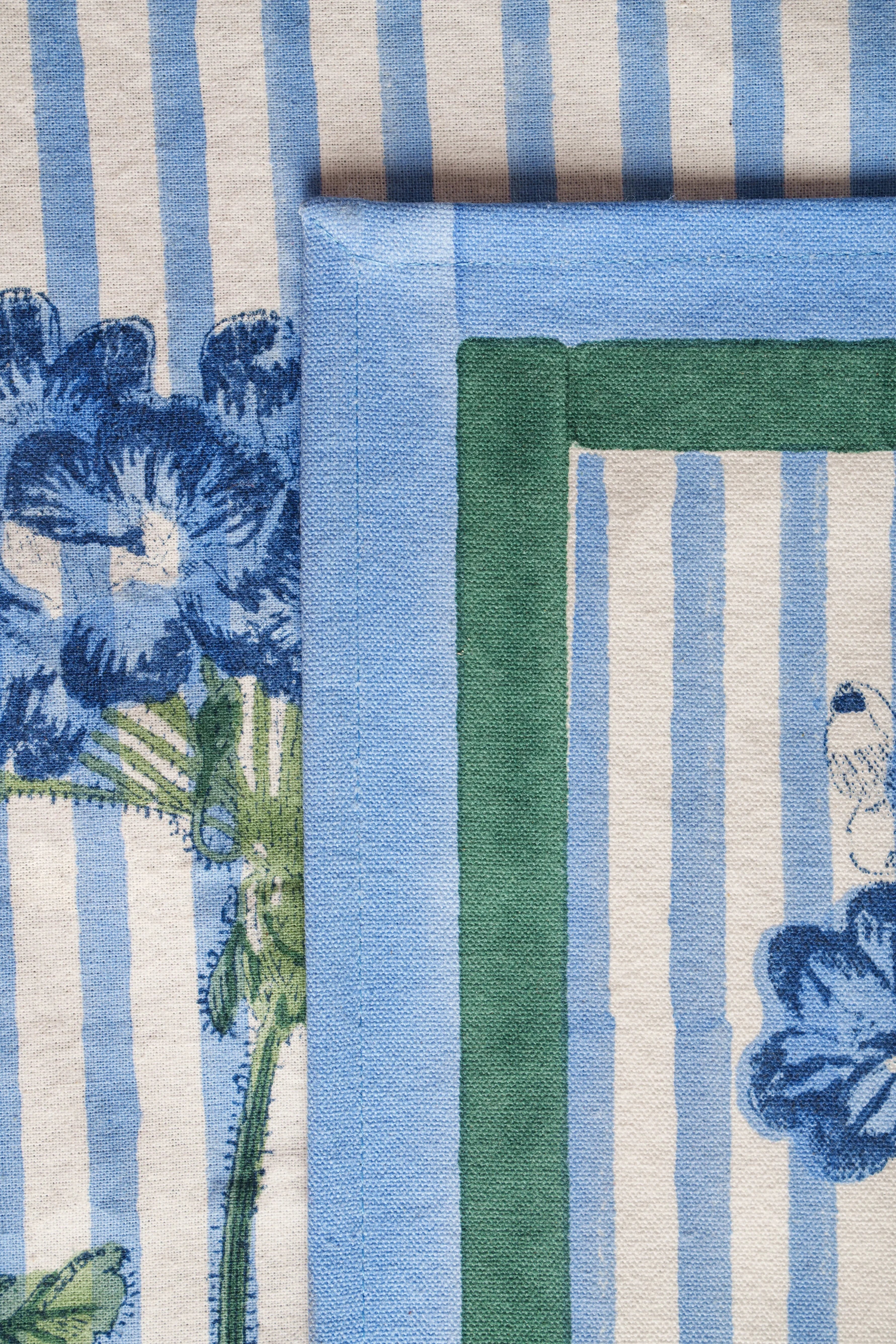 Blue Hydrangea Blockprint Placemat - The Mayfair Hall