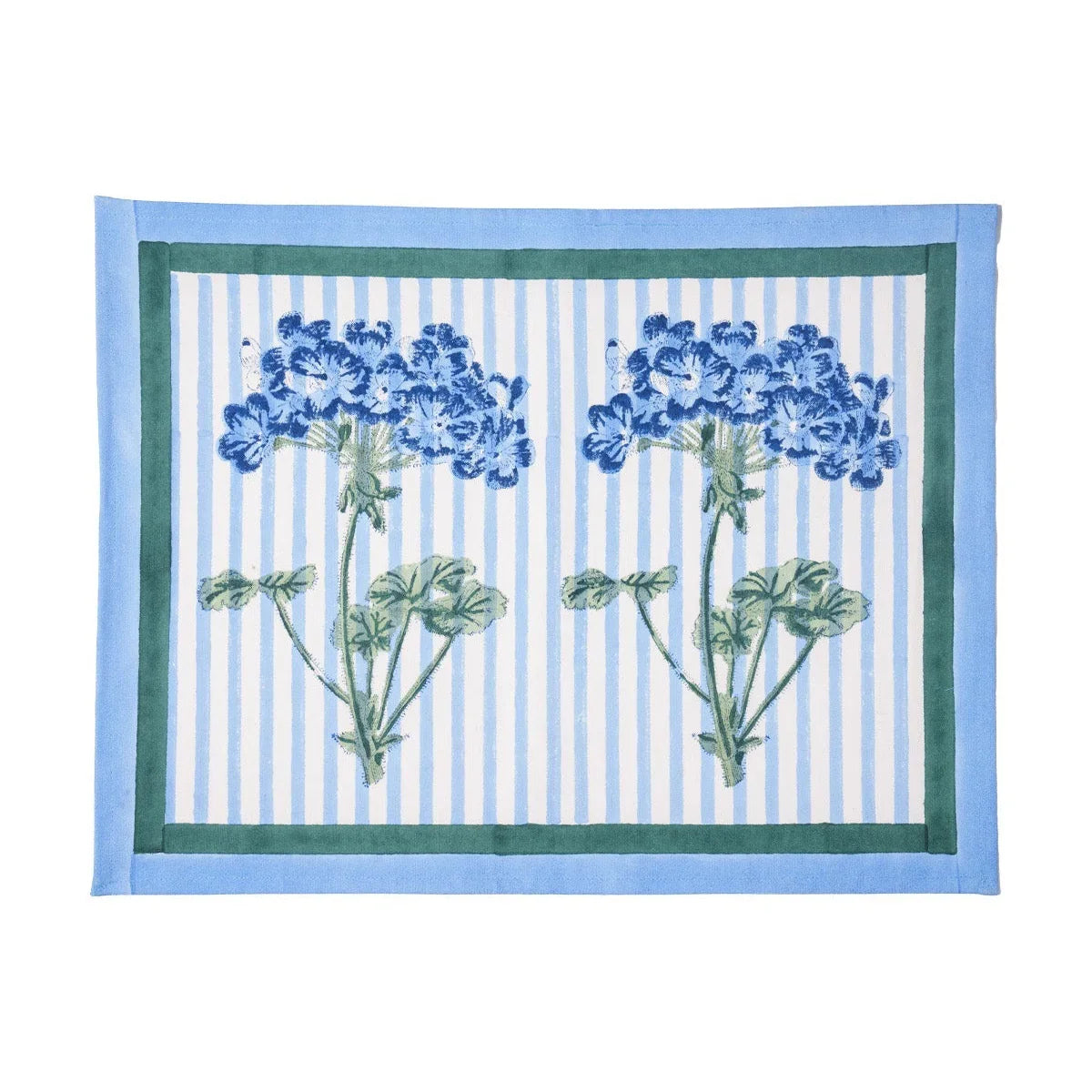 Blue Hydrangea Blockprint Placemat - The Mayfair Hall