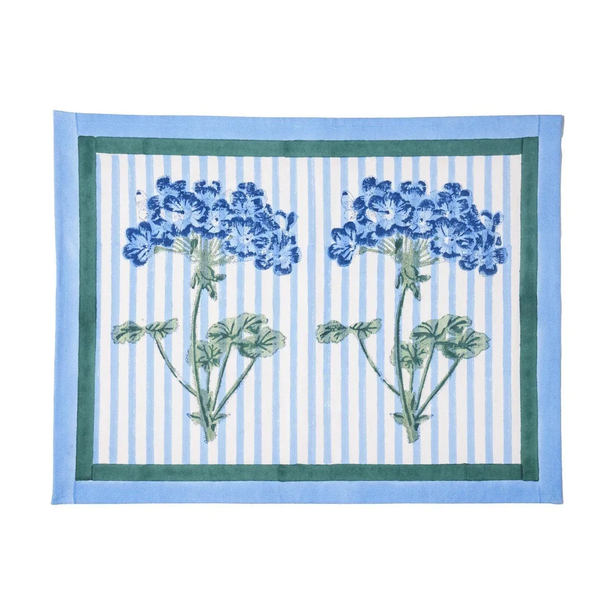 Blue Hydrangea Blockprint Placemat - The Mayfair Hall