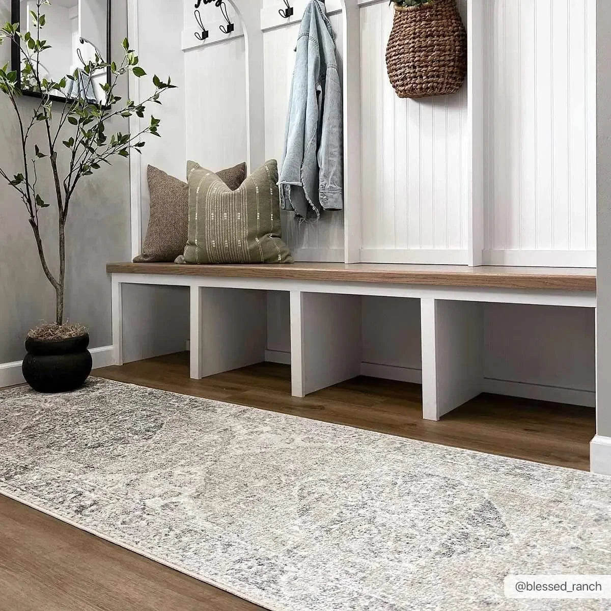Rudo Blue Washable Area Rug - The Mayfair Hall