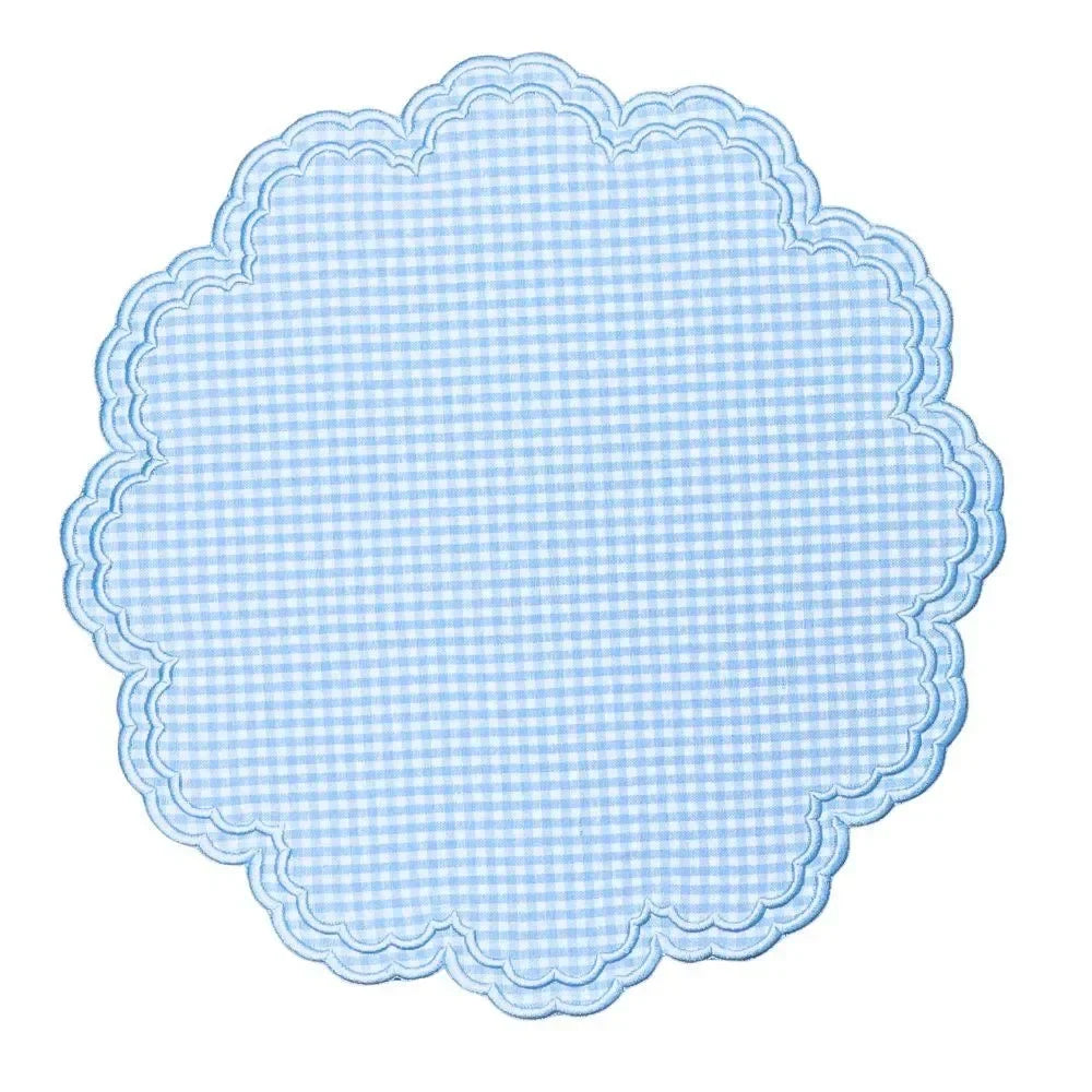 Bettina Cotton Placemat in Blue Gingham (Set of 4) - The Mayfair Hall