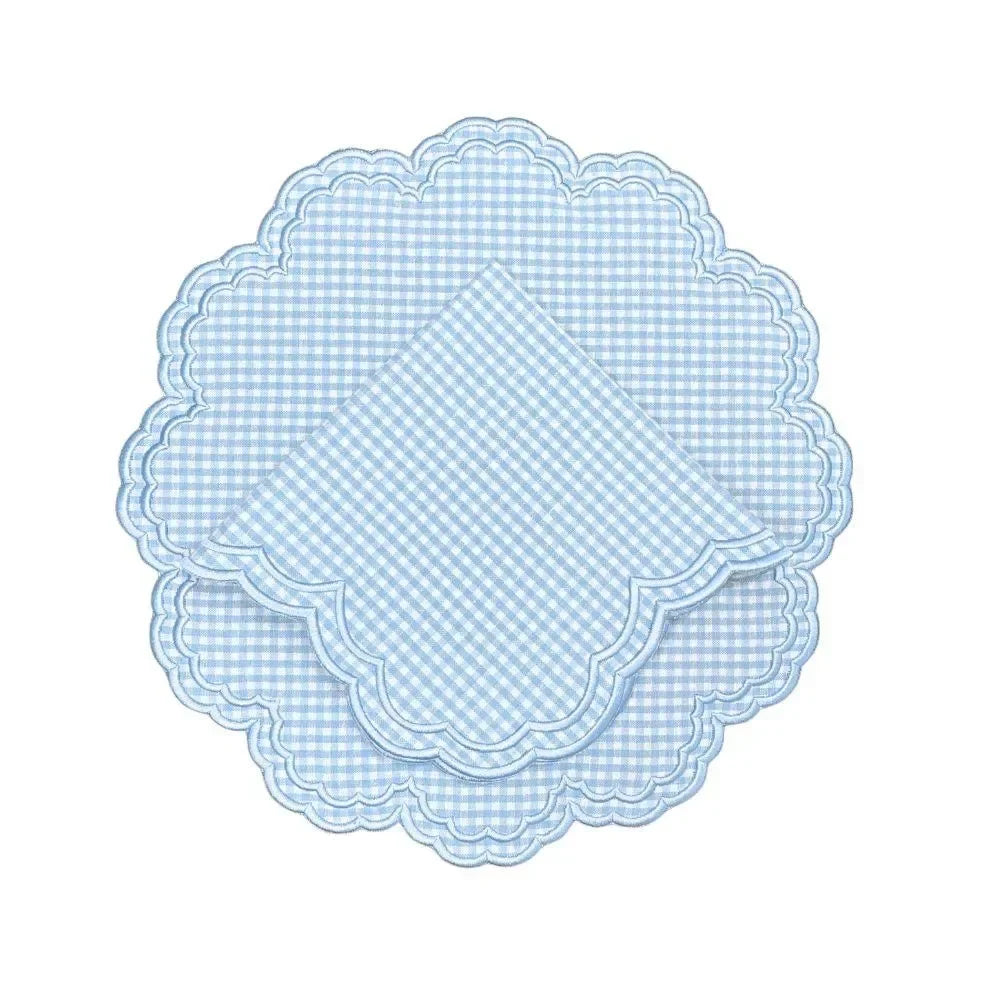 Bettina Cotton Placemat in Blue Gingham (Set of 4) - The Mayfair Hall