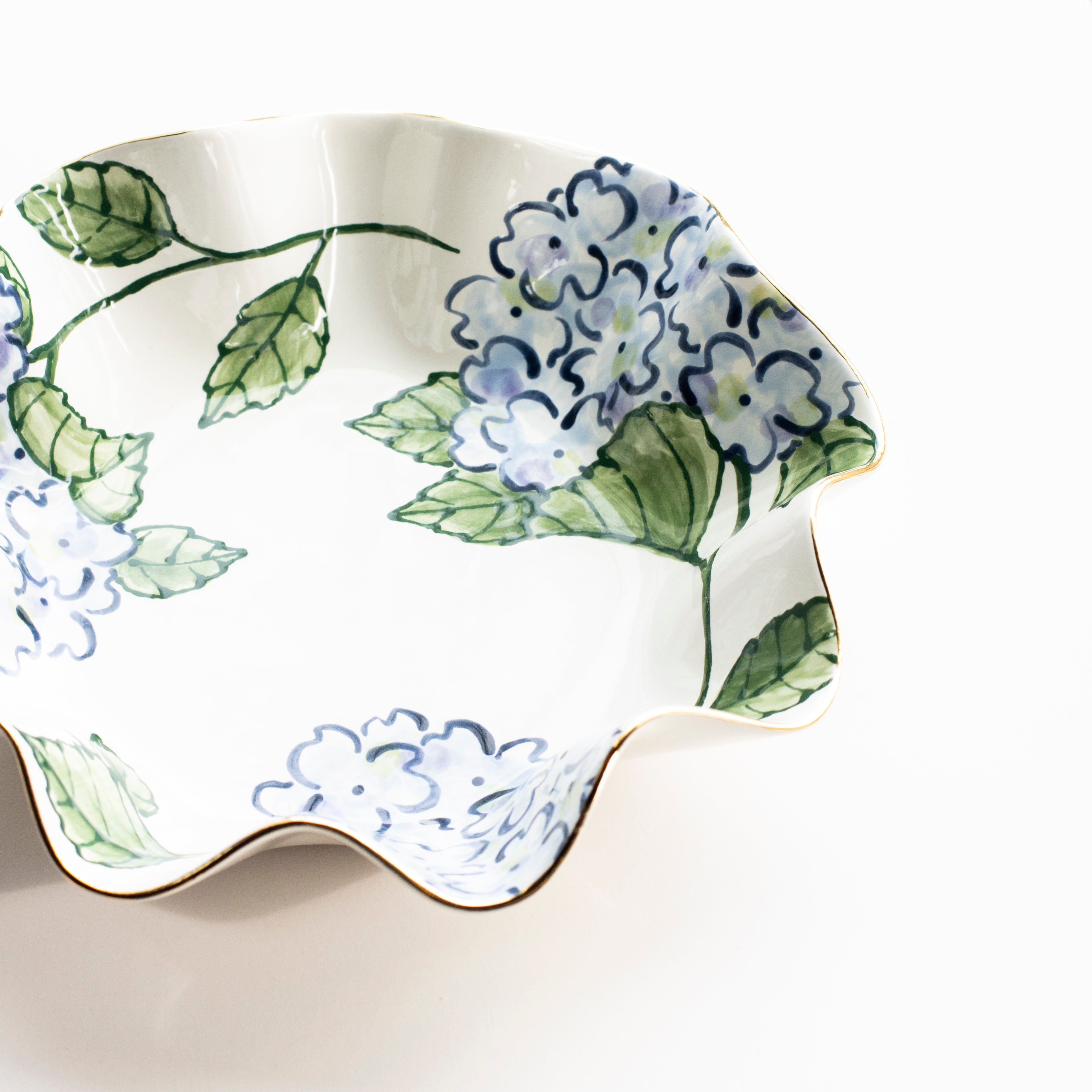 Allora Blue Hydrangea Wavy Bowl