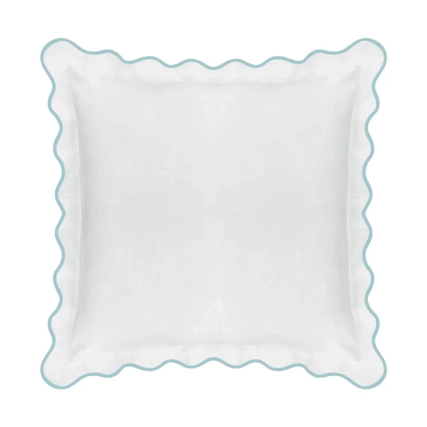 Scalloped Euro Sham, Blue / White - The Mayfair Hall