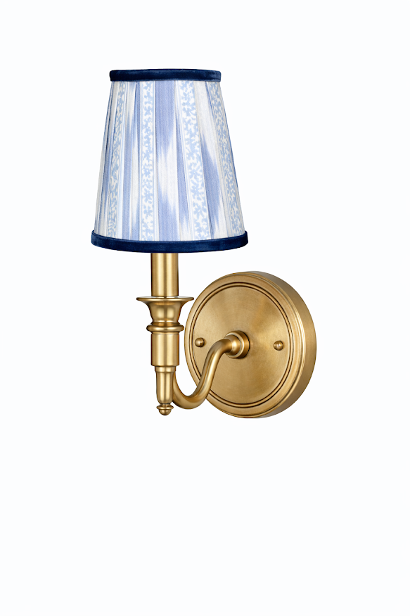 Blue Velvet Ikat Sconce Shade