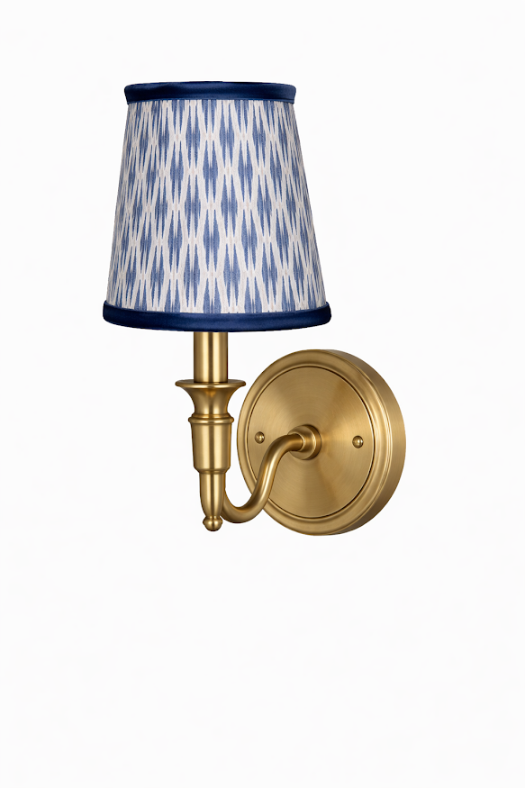 Blue Velvet Weave Sconce Shade