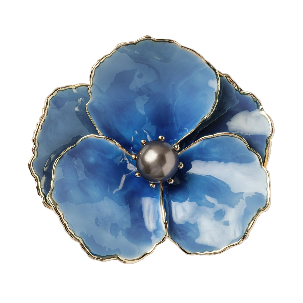 Enamel Flower Napkin Rings in Blue by Joanna Buchanan — Set of 4
