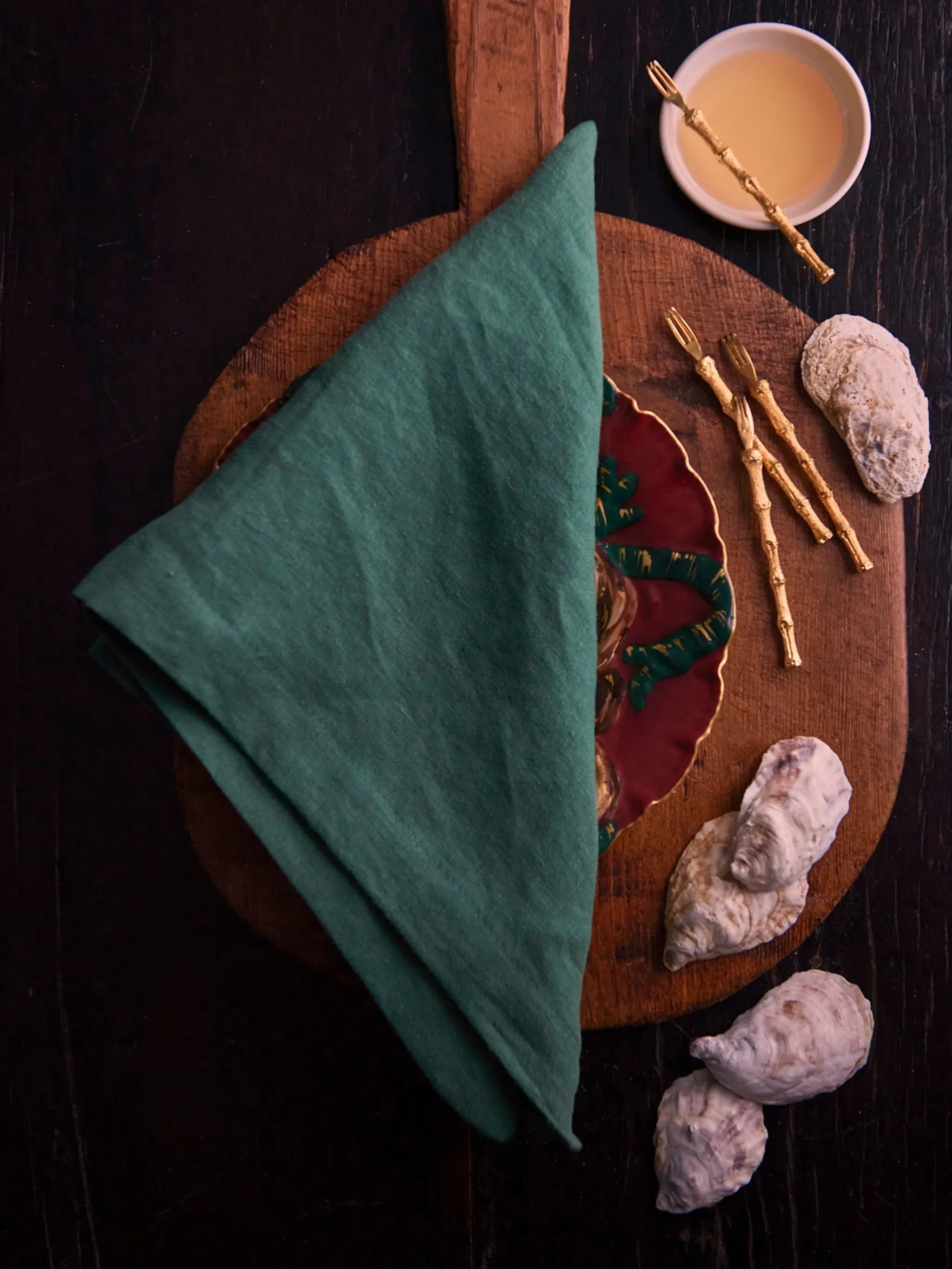 Bodrum Riviera Napkin Set in Forest Green - The Mayfair Hall