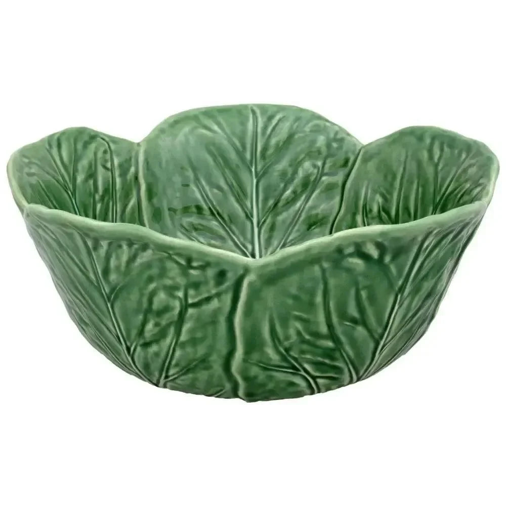 Cabbage Earthenware Tall Salad Bowl in Green - The Mayfair Hall