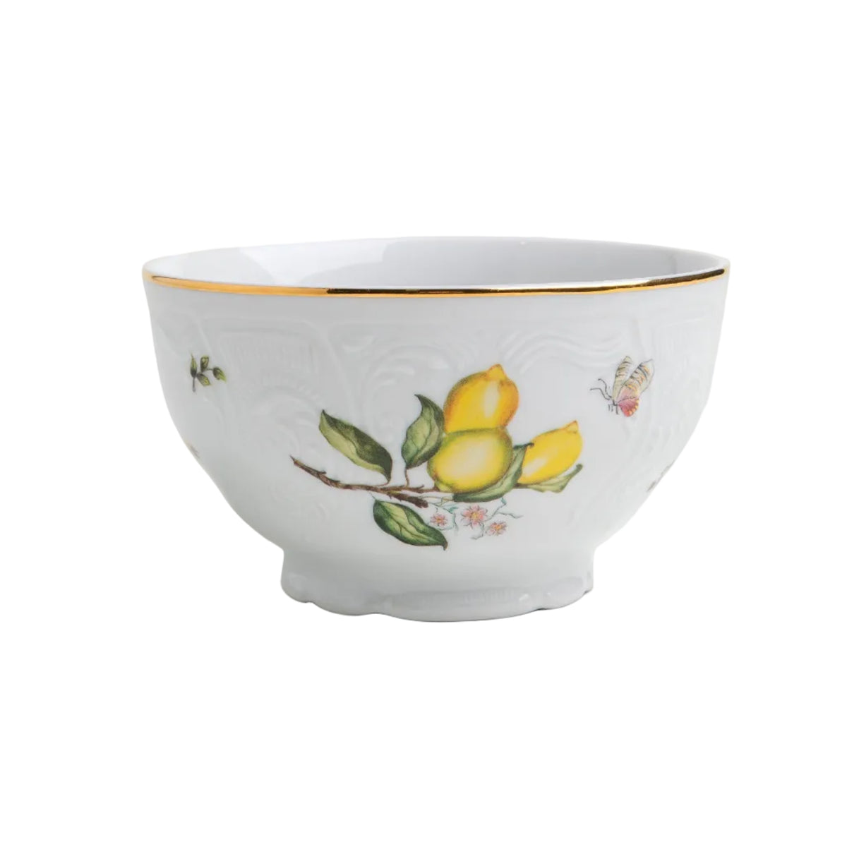 Limoeiro Porcelain Bowl with Gold Accents by Tania Bulhões