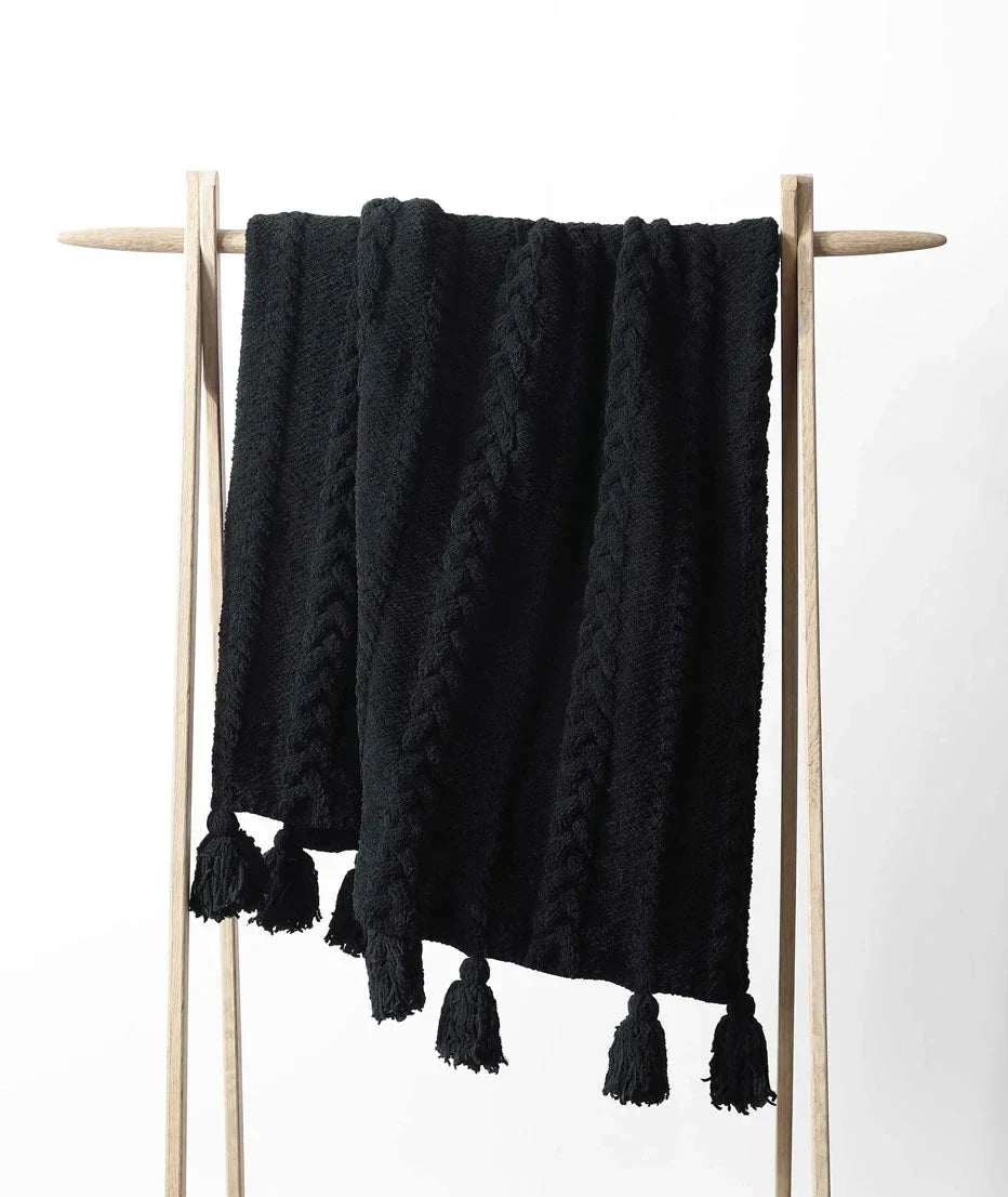 Braided Pom Pom Throw - The Mayfair Hall