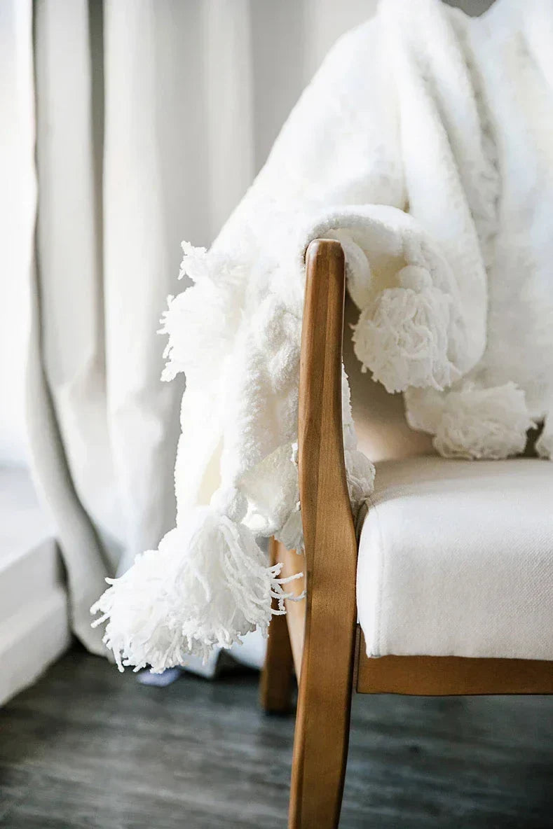 Braided Pom Pom Throw - The Mayfair Hall