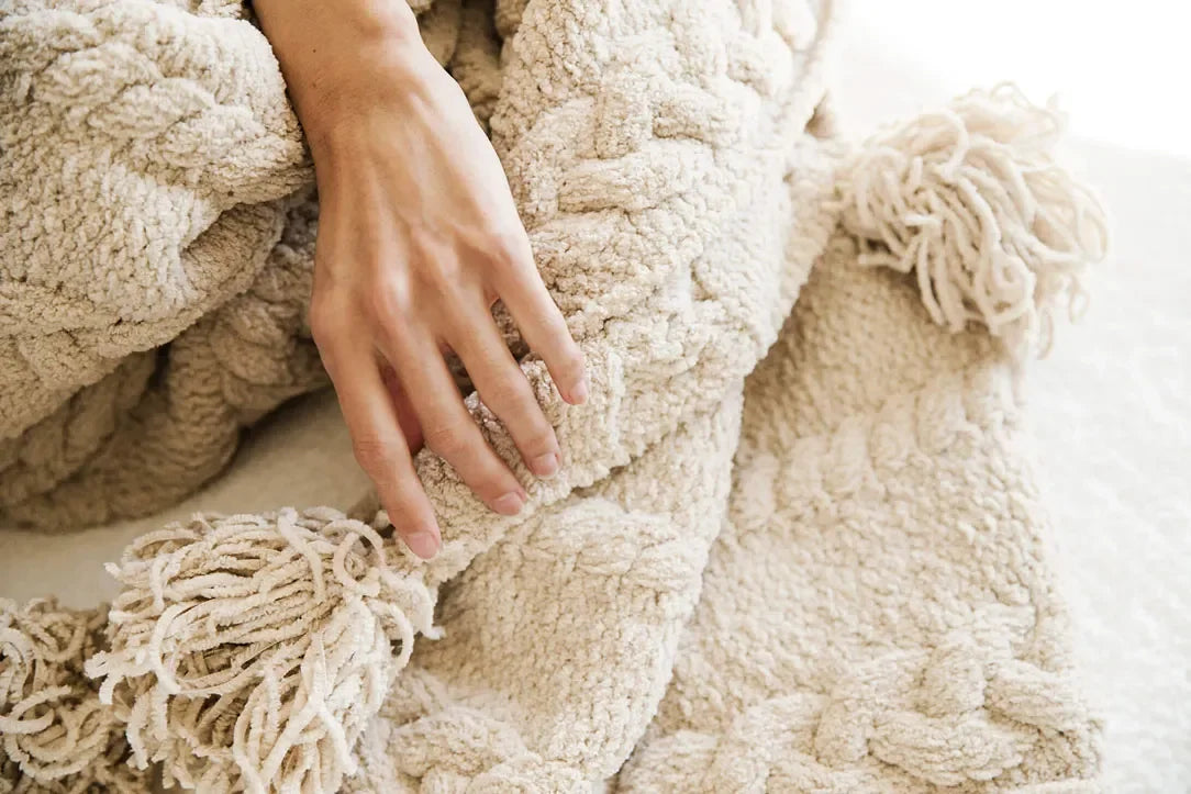 Braided Pom Pom Throw - The Mayfair Hall