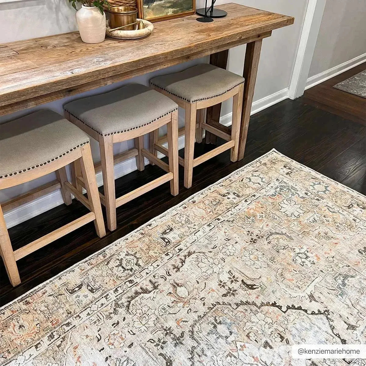 Brown Standon Vintage Washable Area Rug - The Mayfair Hall