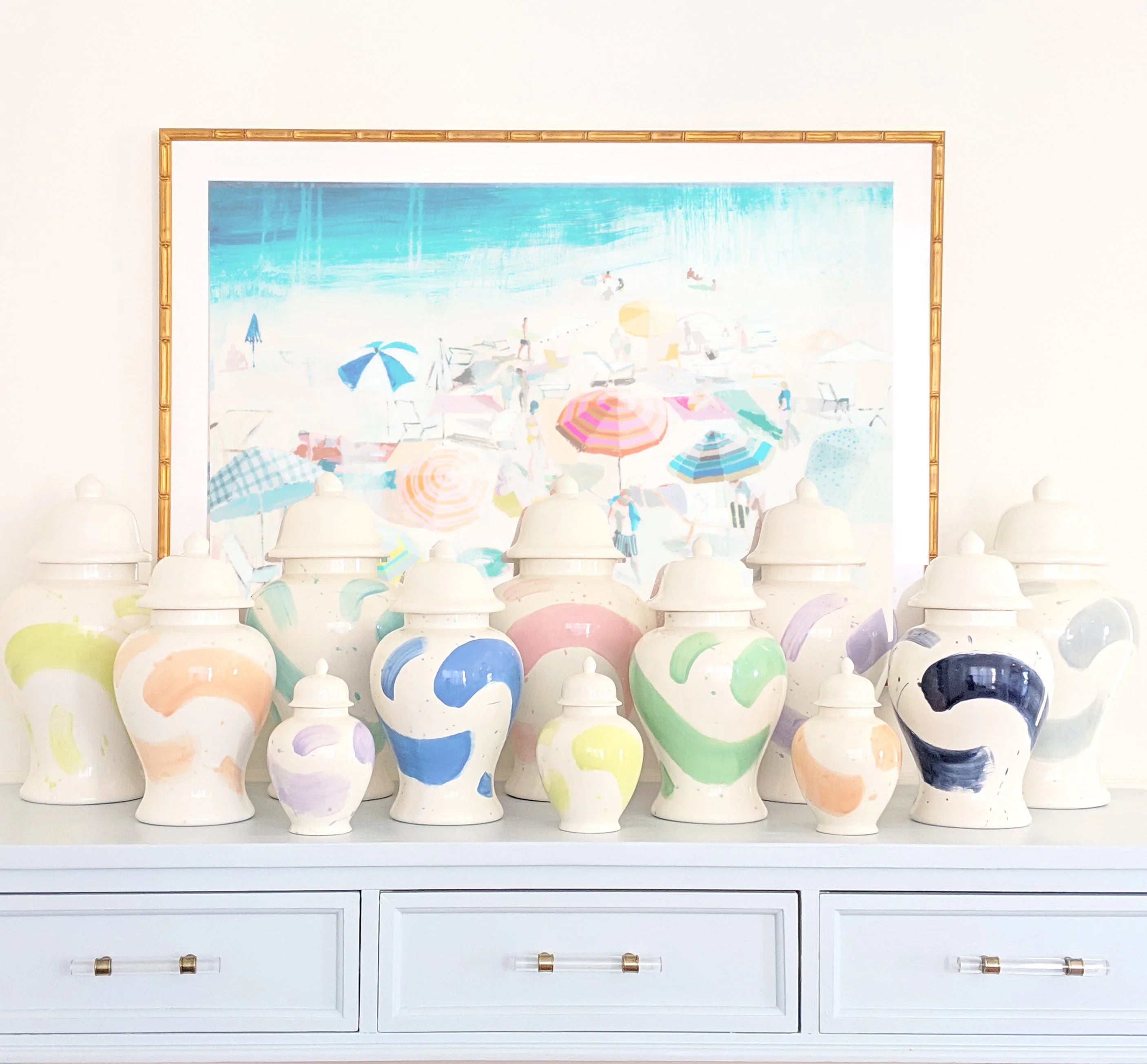 Serenity Brushstroke Ginger Jar - The Mayfair Hall