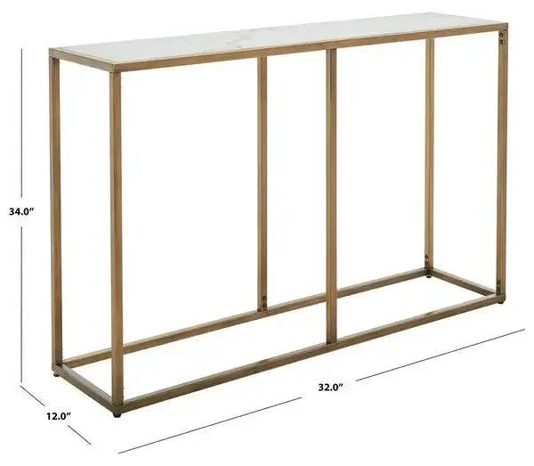 Brynna Metal Console Table in Bronze - The Mayfair Hall