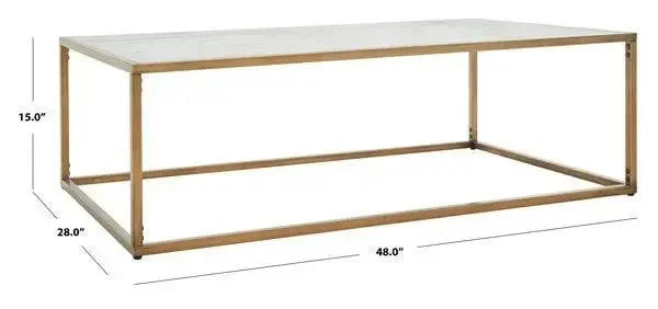 Brynna Marble Coffee Table in Bronze - The Mayfair Hall