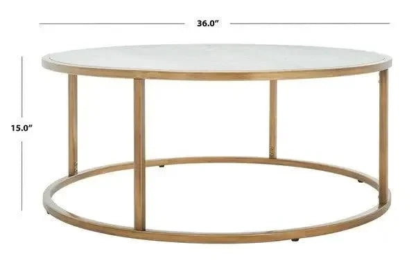Brynna Marble Coffee Table in Bronze - The Mayfair Hall