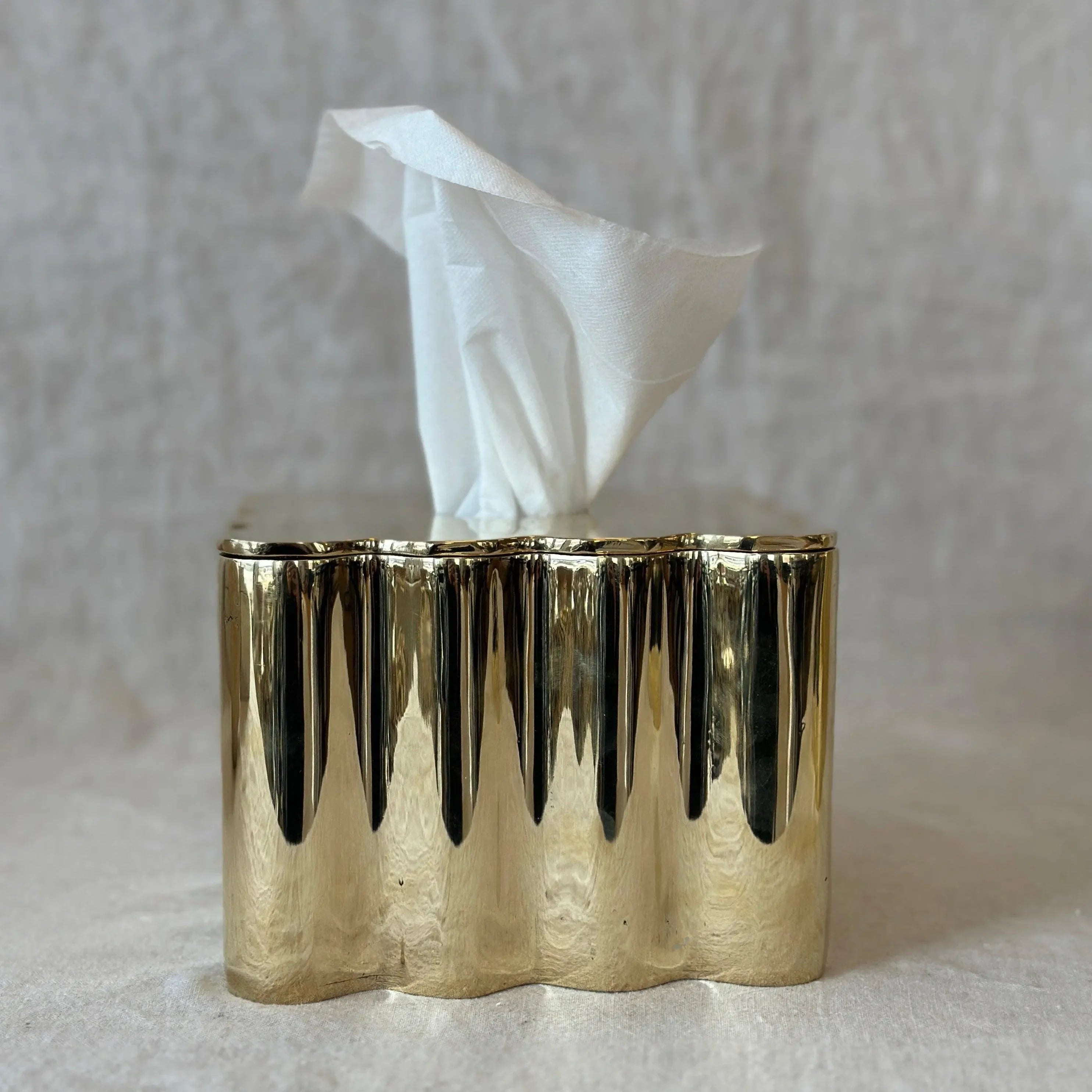 Box Tissue Holder in Brass - The Mayfair Hall