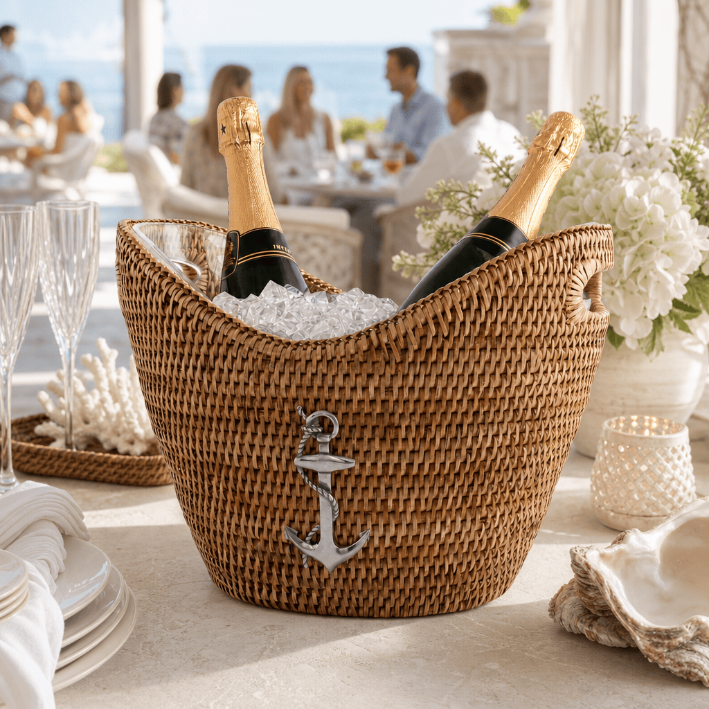 Anchor Hand Woven Wicker Rattan Champagne / Ice Tub
