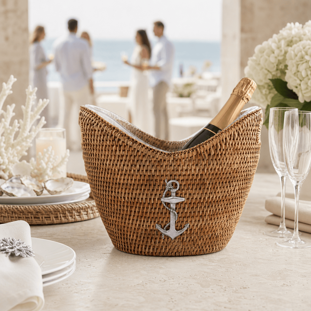 Anchor Hand Woven Wicker Rattan Champagne / Ice Tub