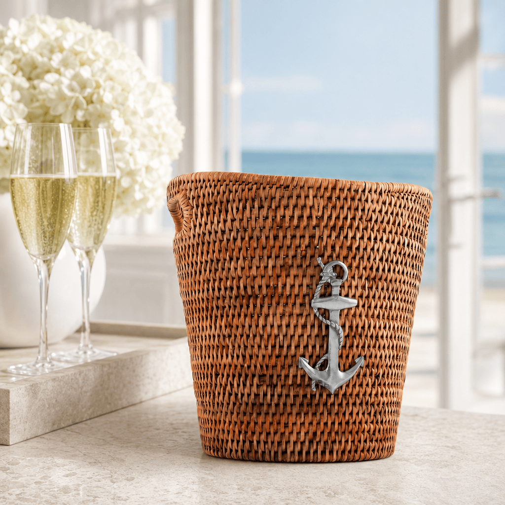 Anchor Hand Woven Wicker Rattan Champagne / Ice Bucket