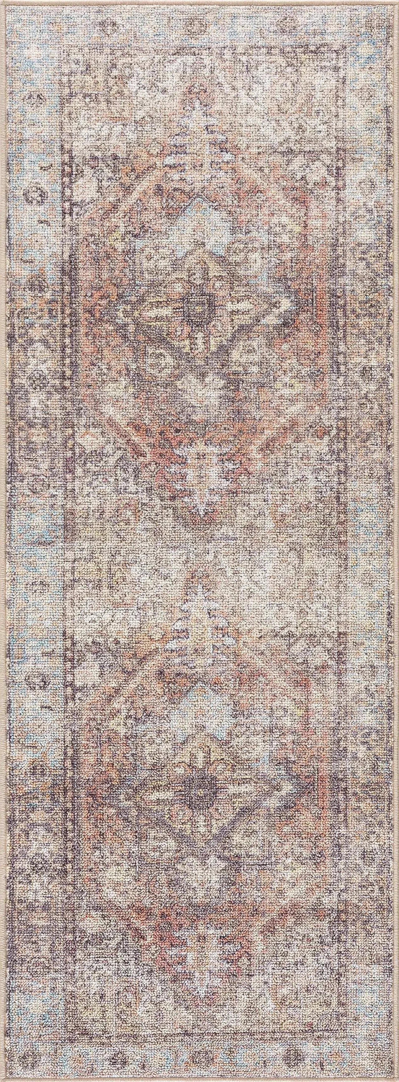 Beck Peach Washable Area Rug - The Mayfair Hall